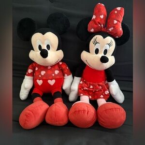 Disney Mickey and Minnie Mouse Plush Set - Valentine Hearts Set